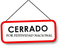 Cerrado por festividad nacional