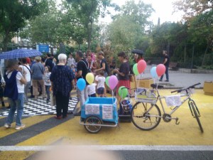 Bicicarri en el acto Baila Galileo