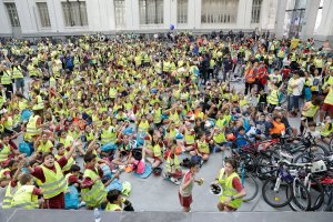 Estudiantes de la bicicletada STARS