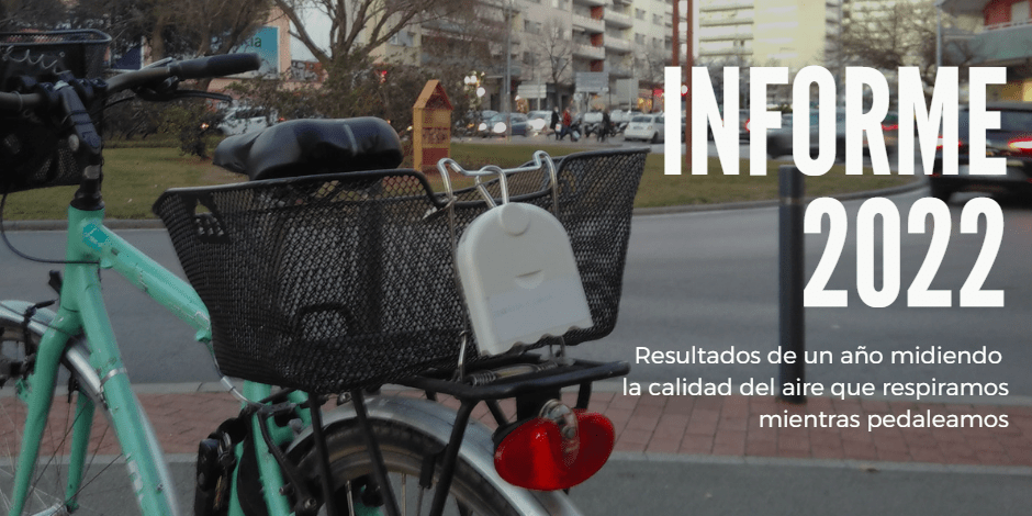 Portada del Informe 2022:
Resultados de un año midiendo la calidad del aire que respiramos mientras pedaleamos.