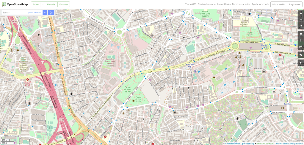 Plano de la zona de la calle López de Hoyos
